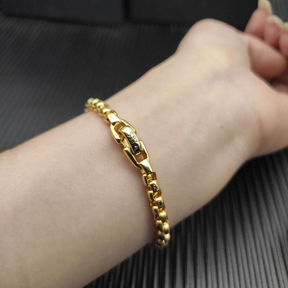 David Yurman Gold 5mm Box Chain Cross Bracelet - Picture 3 of 5